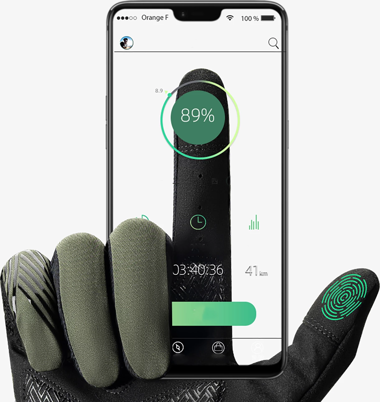 Polne kolesarske rokavice Rockbros 16110006002, M, zelene