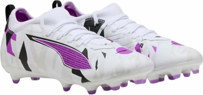 Futbalske kopačke za otroke, bele in vijolične, Puma