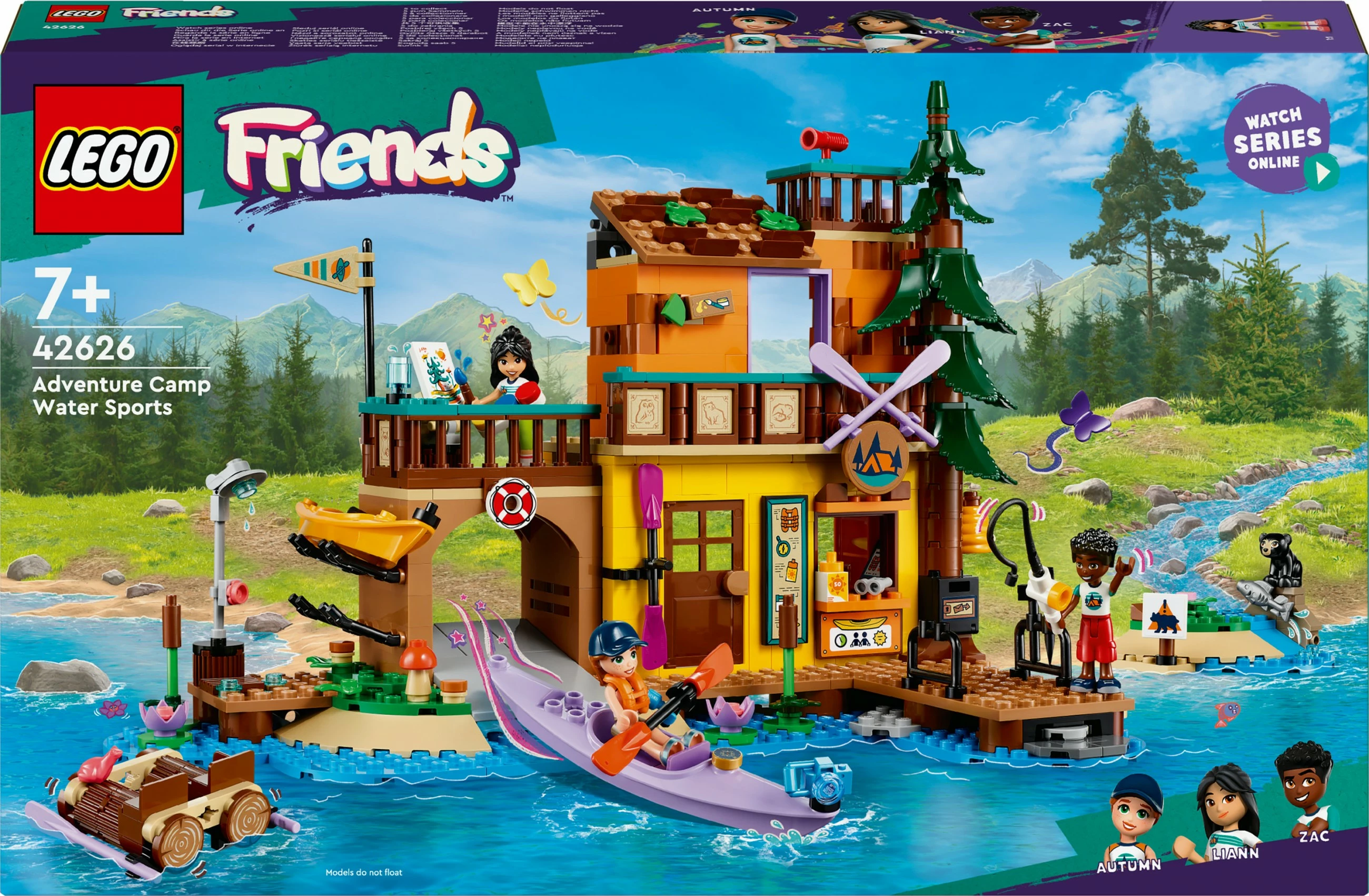 Kamp avantur z kajakom, LEGO Friends 42626, večbarven