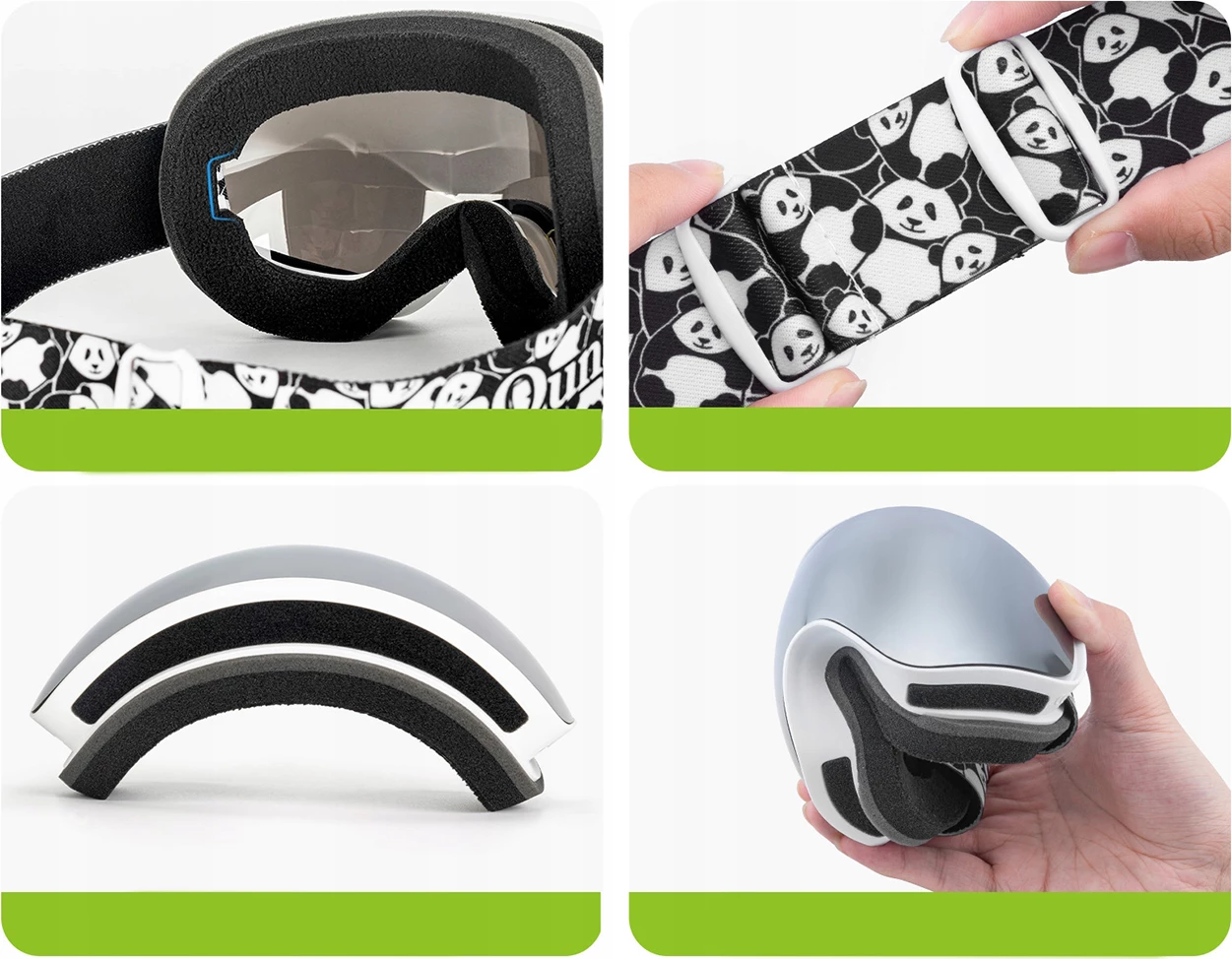 Otroške smučarske očala Panda Qunature, bela/črna