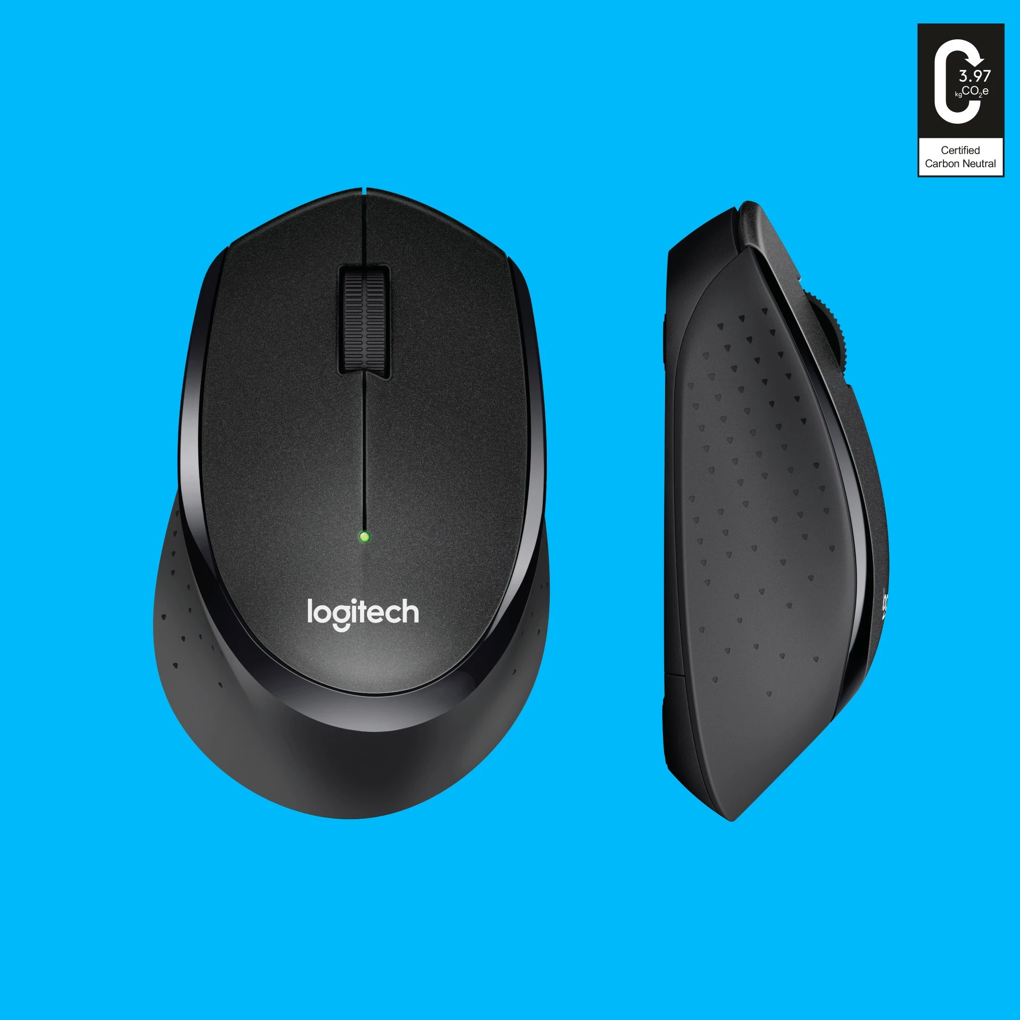 Brezžični tihi miš, Logitech M330 SILENT PLUS, desna, RF, 1000 DPI, črna