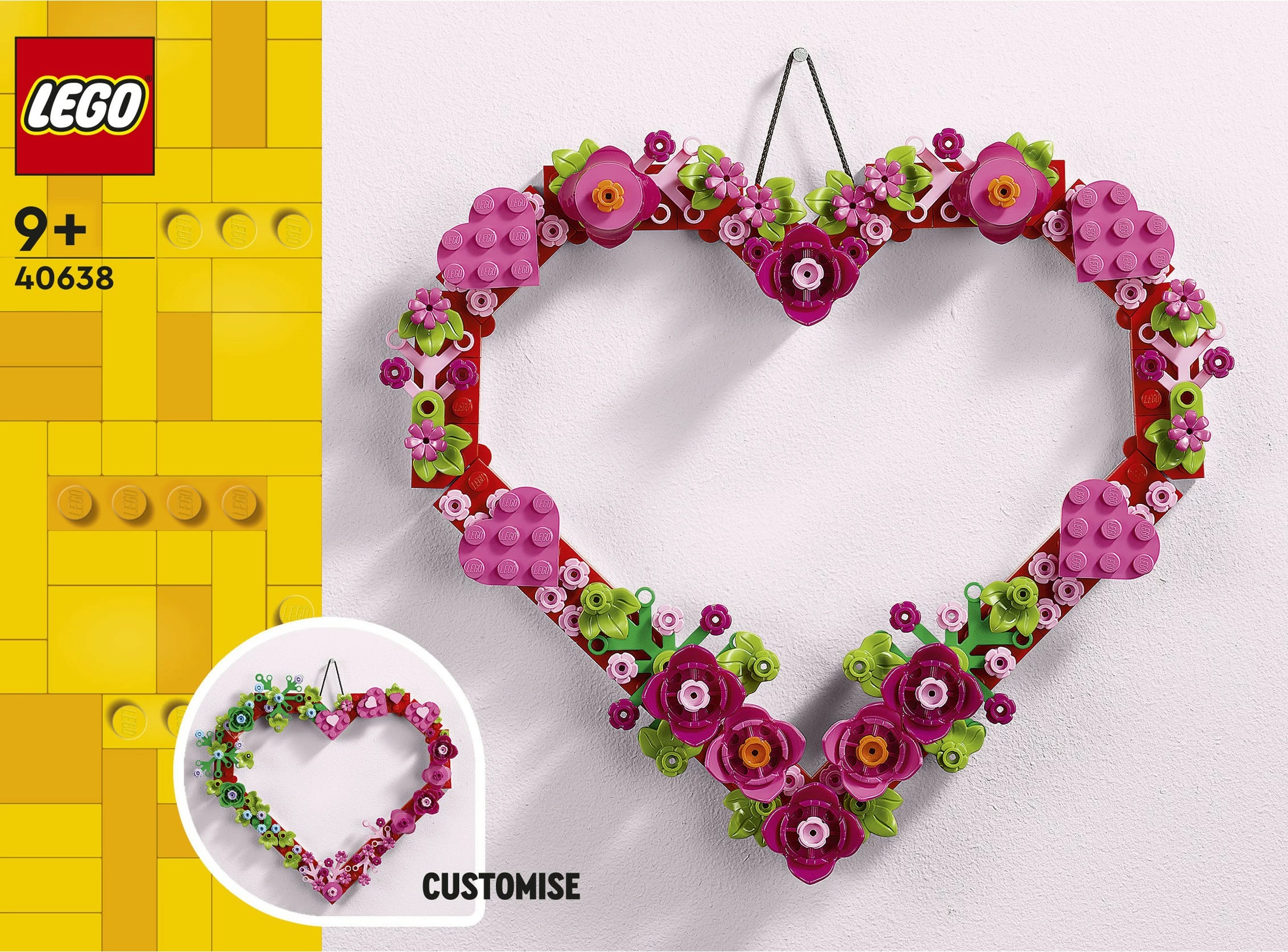 Ornament v obliki srca, set za sestavljanje LEGO, 254 kosov, večbarven