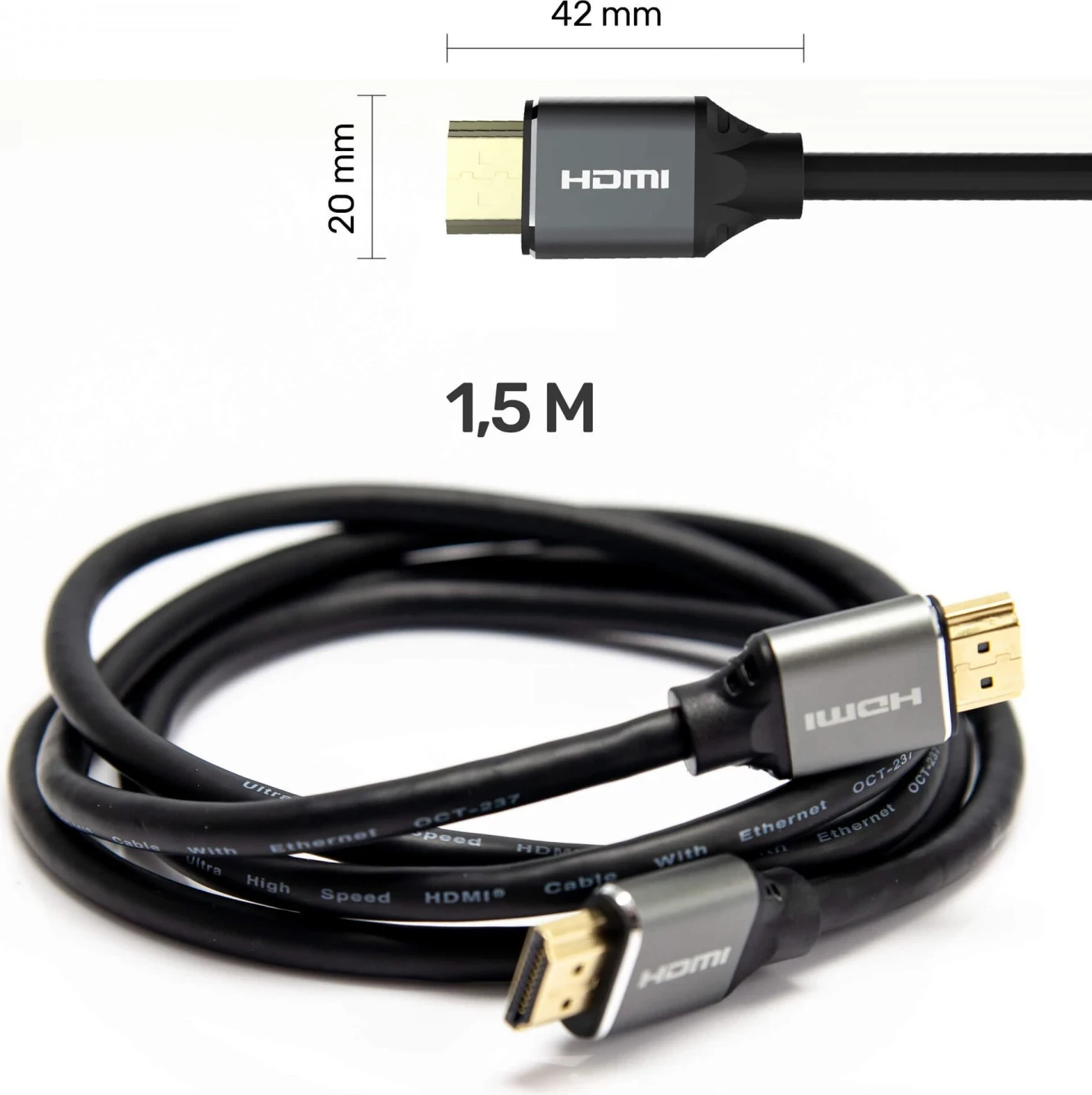 Kabel HDMI, Unitek, črno-srebrn