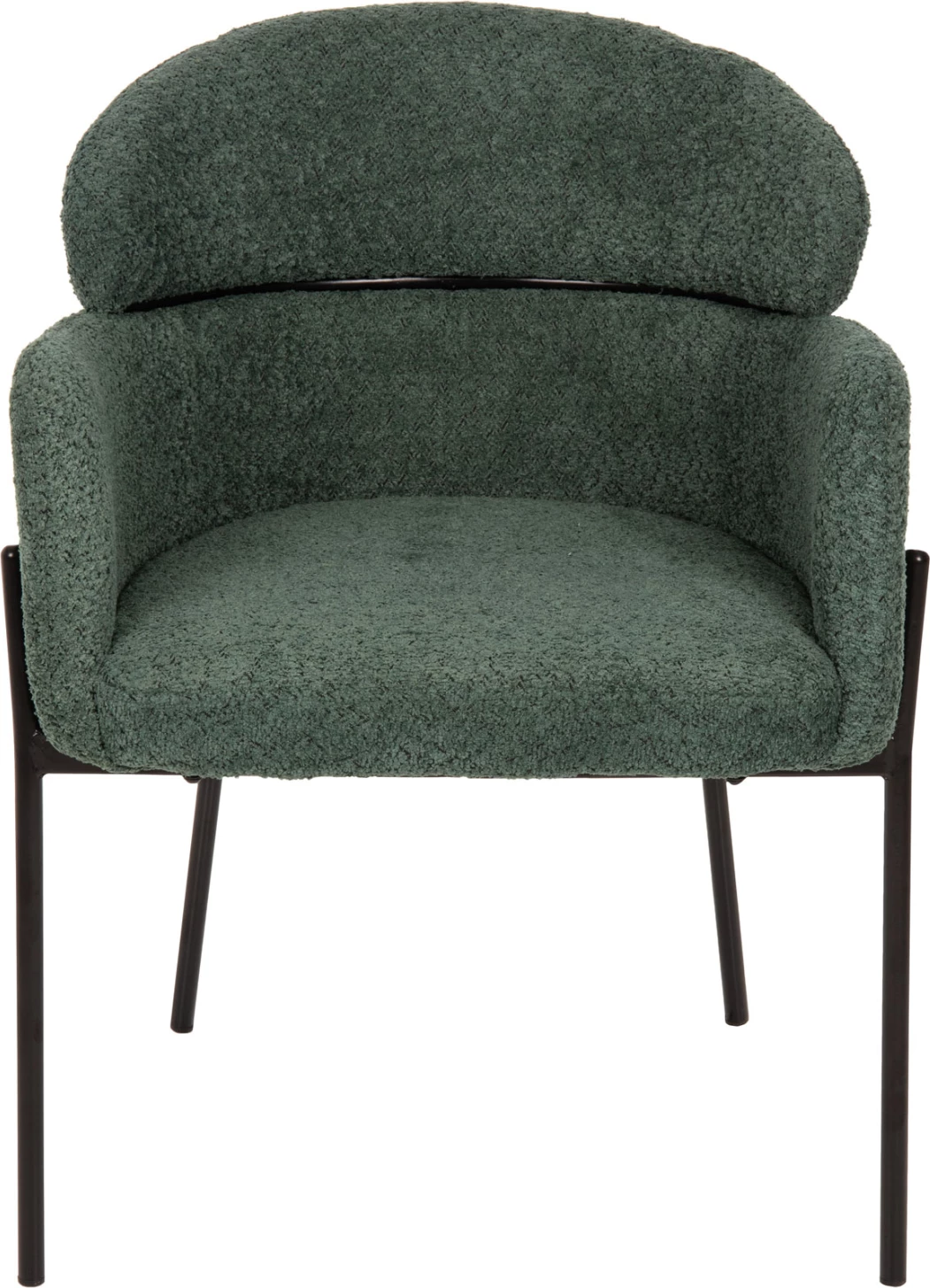 Naslanjač WOLF FH8583.03 v petrolej zeleni boucle tkanini s črnimi kovinskimi nogami 58x58x80H cm, set 2 kosov