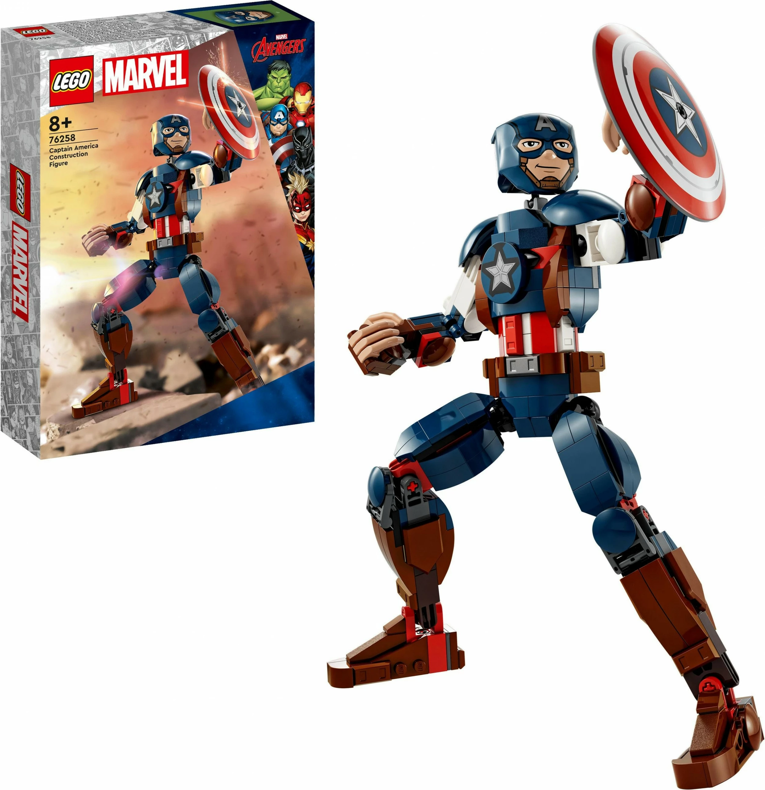 Figura Captain America iz seta LEGO Marvel Super Heroes, 310 kosov, večbarvno