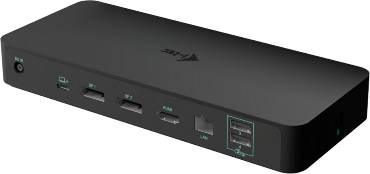 Doking stacija i-tec USB-C Intelligent Triple Display Dock PD100W, črna