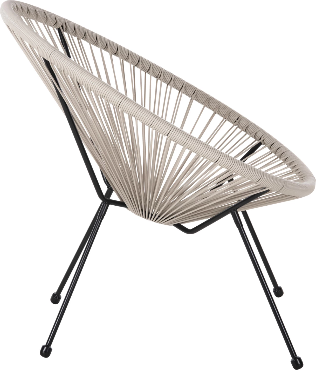 Vrtni naslanjač tipa gnezdo ACAPULCO FH5872.03 črna kovina-sintetični ratan v ecru 71x72x80Hcm