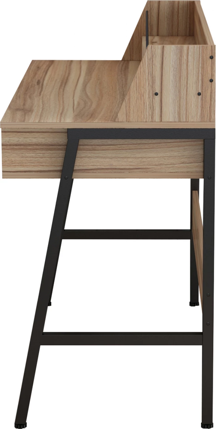 Pisalna miza FH2129.02 melamin v orehu in črno-črni kovinski okvir 104Χ48Χ89H cm