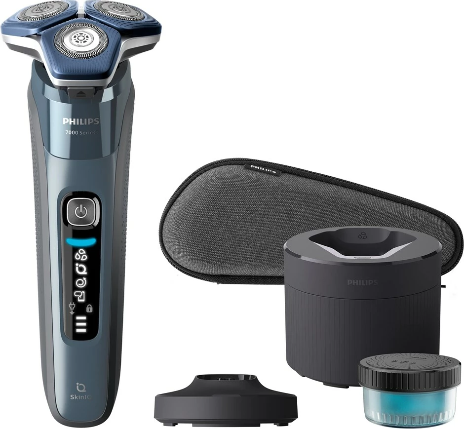 Brivnik z čistilno postajo Philips SHAVER Series 7000 S7882/55, modra