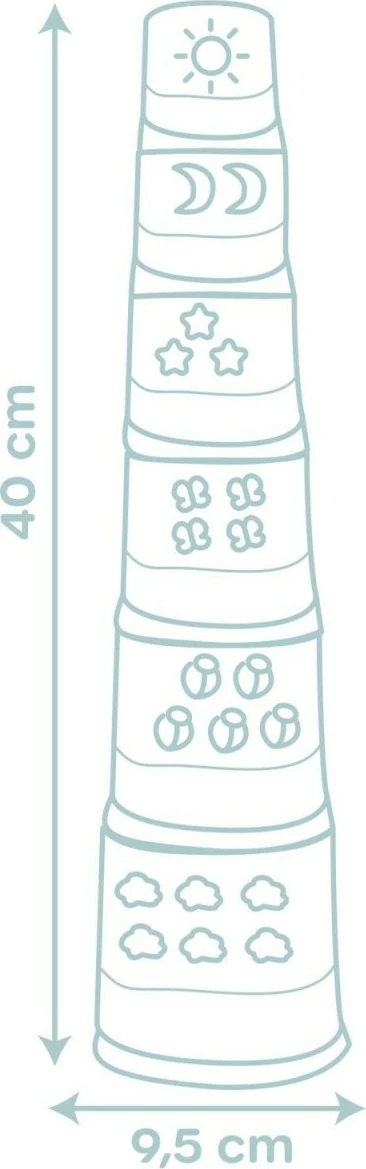 Edukativna igrača Magic Pyramid Tower Smoby, 6 kosov, večbarvna