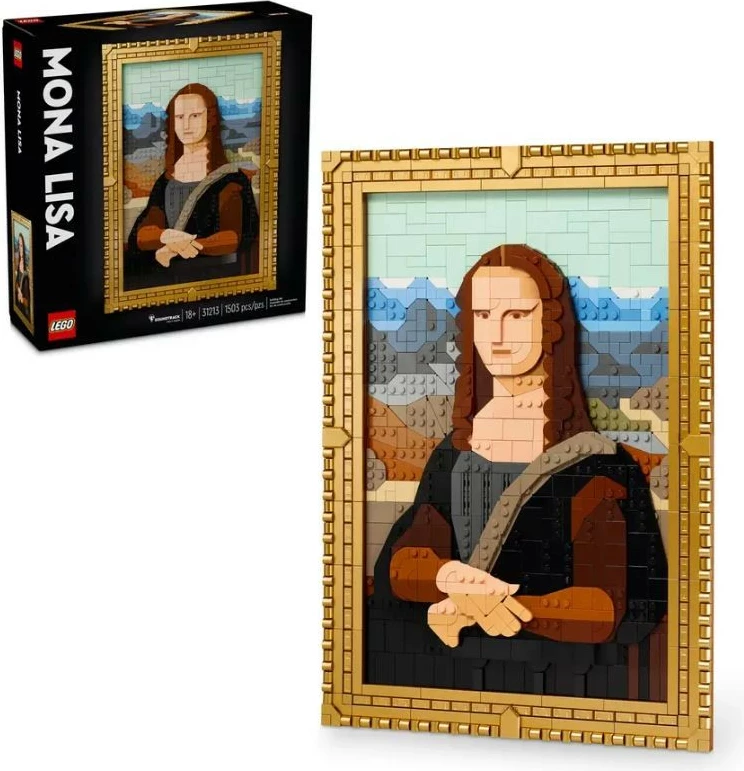 Umetniški set LEGO Art Mona Lisa 31213, 1503 kosov, za odrasle, z zlatim okvirjem