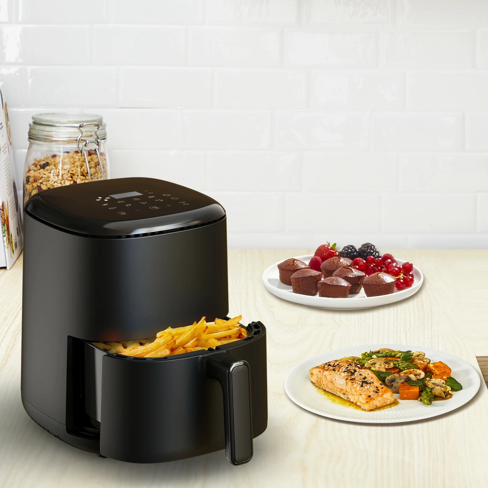 Friteza na vroči zrak Tefal Easy Fry EY145810, 3 L, črna