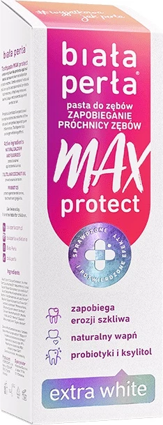 Belilna zobna pasta Max Protect Extra White, Biała Perła, 75 ml
