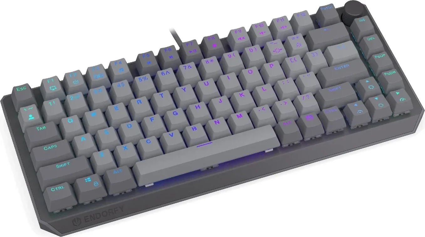 Mehanska tipkovnica 75% Endorfy Thock V2, RGB, Hot-Swap, siva