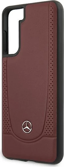 Zaščitni ovitek iz usnja, Mercedes Urban Line za Samsung Galaxy S21+, rdeč