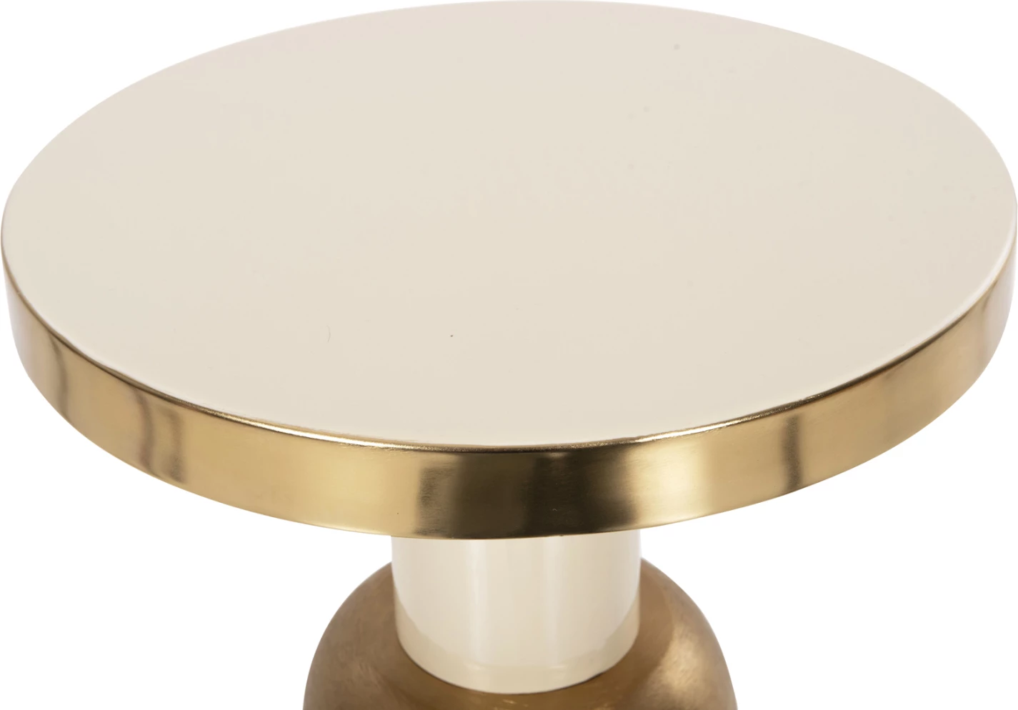 Pomožna miza AMBUR FH4238.03 kovinska v ecru-zlati barvi Φ40,5x62Hcm