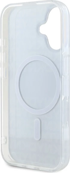 Ovitek z vzorcem DKNY Repeat Texture in črto za iPhone 16, črn