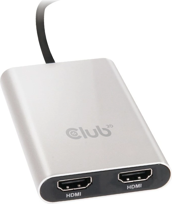 Adapter Thunderbolt 3 na 2x HDMI Club3D, 4K@60Hz, srebrn