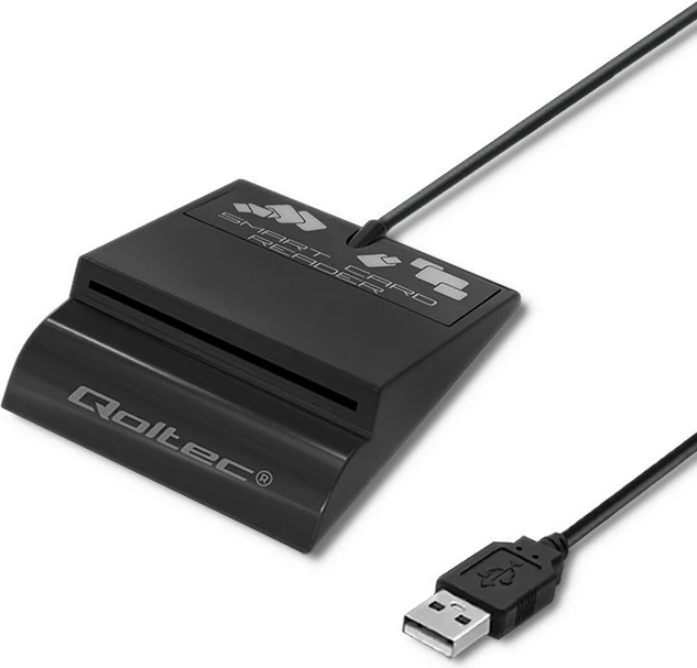 Čitalec čip kartic Qoltec SCR-0636, USB Type C, črn
