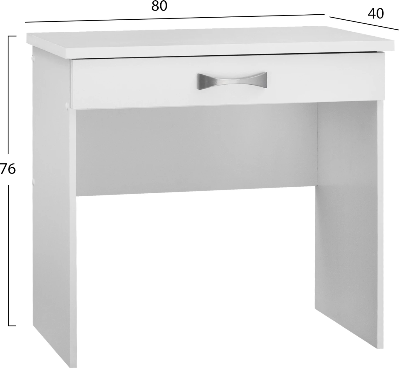 Toaletna miza FH313.05 z enim predalom v beli barvi 80x40x76 cm