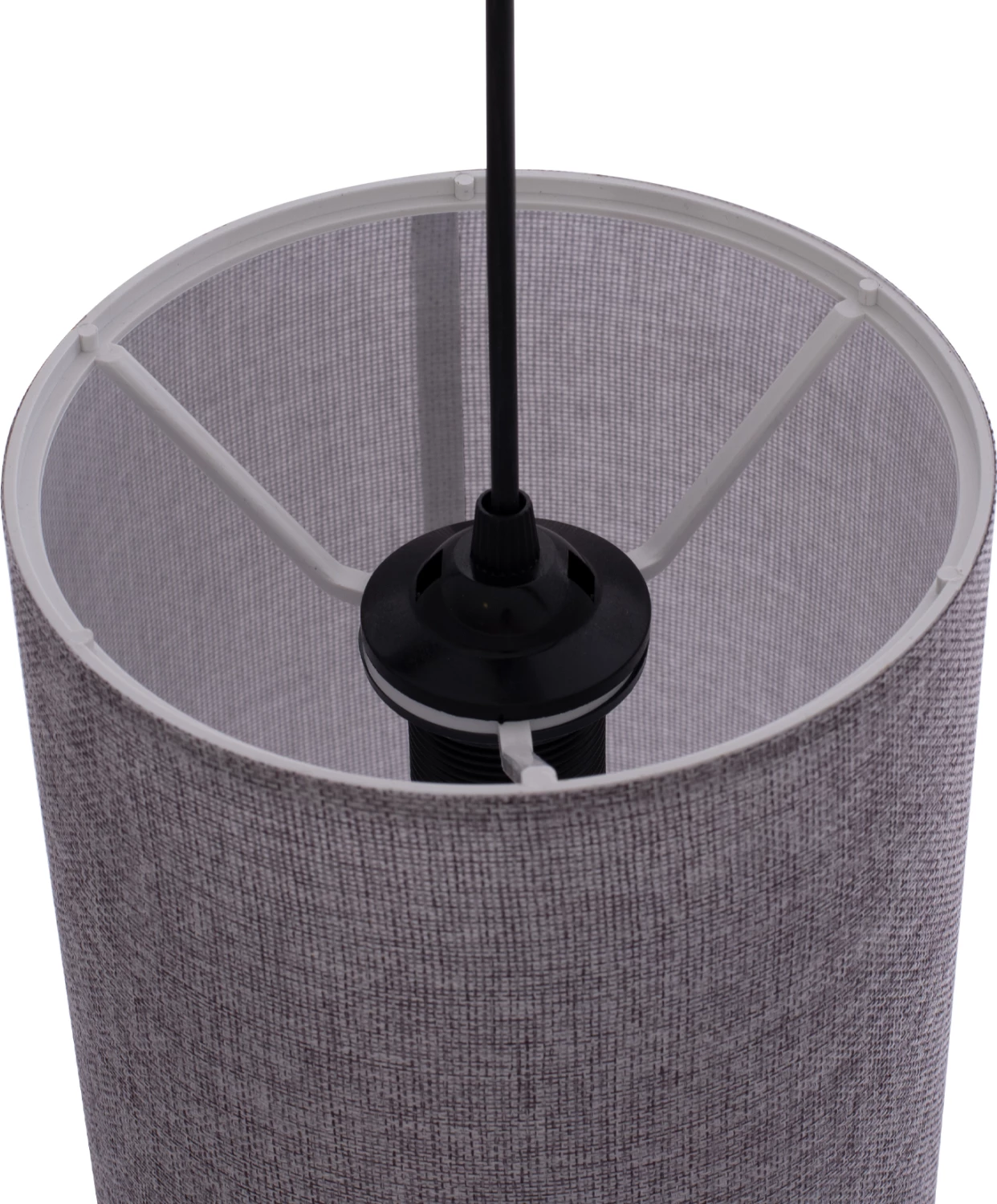 Viseča stropna svetilka FH7623.03 siva tkaninska senčnica D19x70 cm