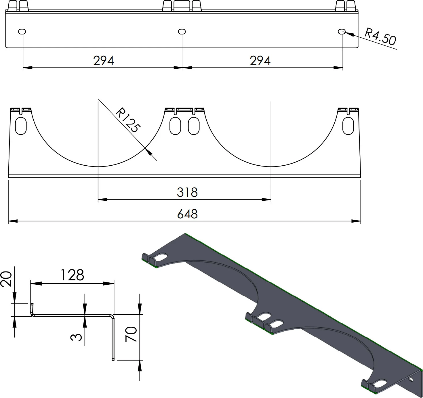 Nosilec za na steno za 2 plinski jeklenki Pro-Line 1013440, največji premer 250 mm, siv