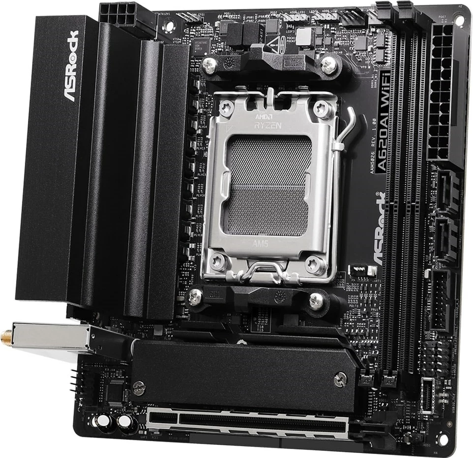 Matična plošča Asrock A620AI WiFi, mini-ITX, Socket AM5, WiFi 6E