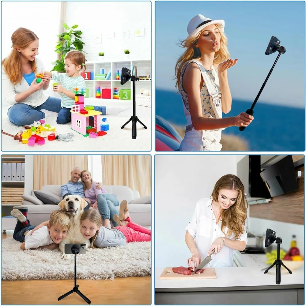 Selfie palica s trinožcem Tech-Protect L06S, Bluetooth, MagSafe, 82 cm, črna