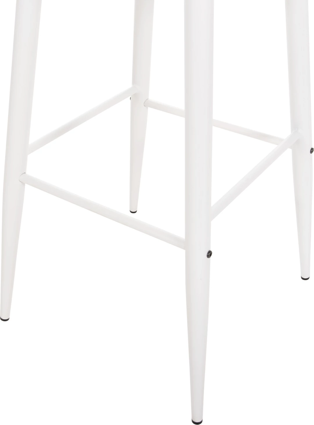 Barski stol z visokim sedežem VANESSA FH8459.11 bel PP & bele kovinske noge 47x48,5x107Hcm, set 2 kosov