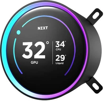 Vodeno hlajenje NZXT Kraken Elite 280 RGB V2 LCD, 2x14cm, IPS zaslon, za CPU, črno