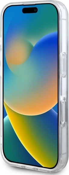 Ovitek z vzorcem DKNY Repeat Texture in črto za iPhone 16, črn