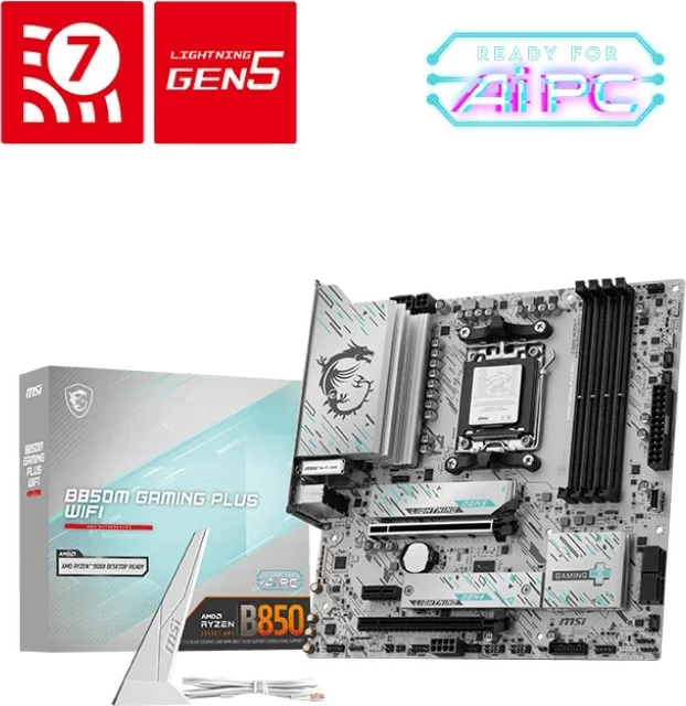 Matična plošča MSI B850M GAMING PLUS WIFI, Socket AM5, micro ATX, črna