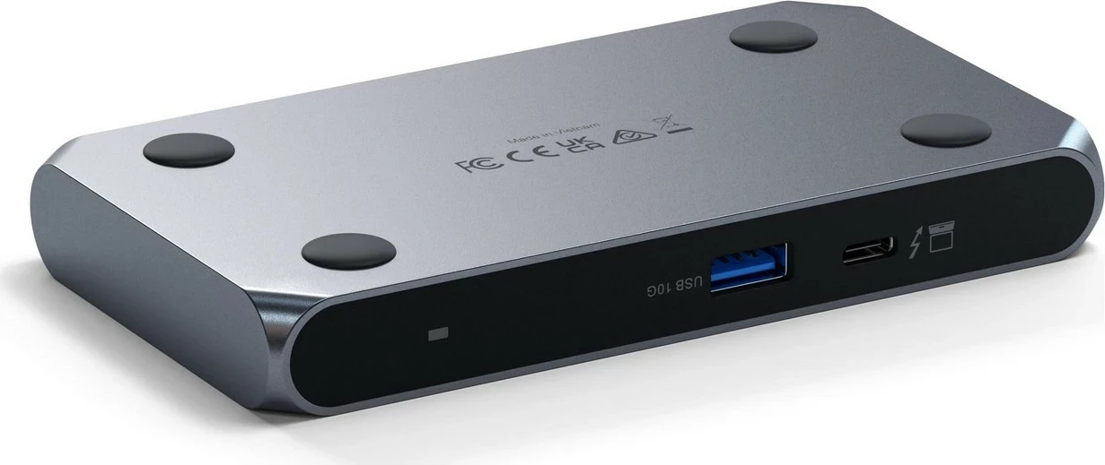 Srednje velik thunderbolt hub Satechi Thunderbolt 4 Slim Pro, 1x USB 3.2 Gen. 2, 3x TB4, siva