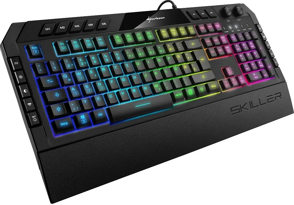 Mehanska igralna tipkovnica Sharkoon Skiller SGK5, žična, USB, RGB LED, črna