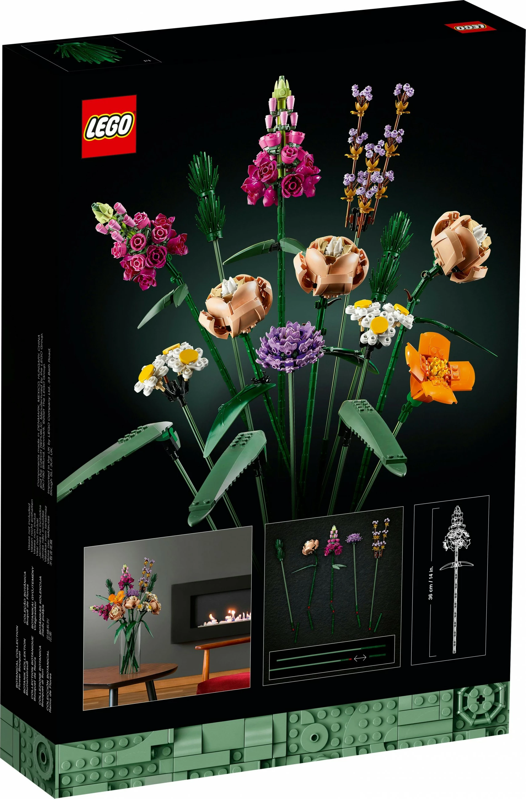 Buketa cvetov, LEGO ICONS Flower Bouquet, 756 kosov, večbarvno