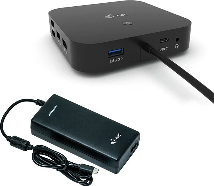 Docking postaja USB-C Dual Display, 100 W, z univerzalnim polnilcem, črna - i-tec