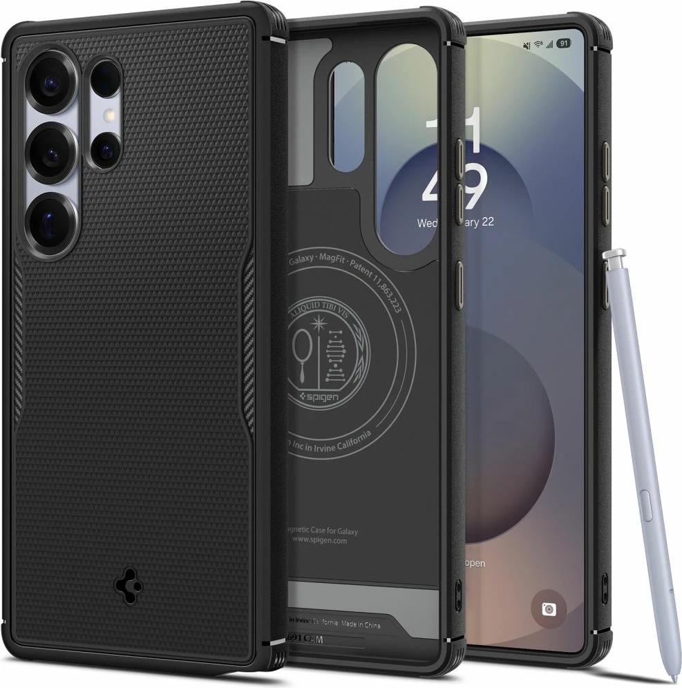 Zaščitni ovoj Core Armor Mag za Samsung Galaxy S25 Ultra, črn