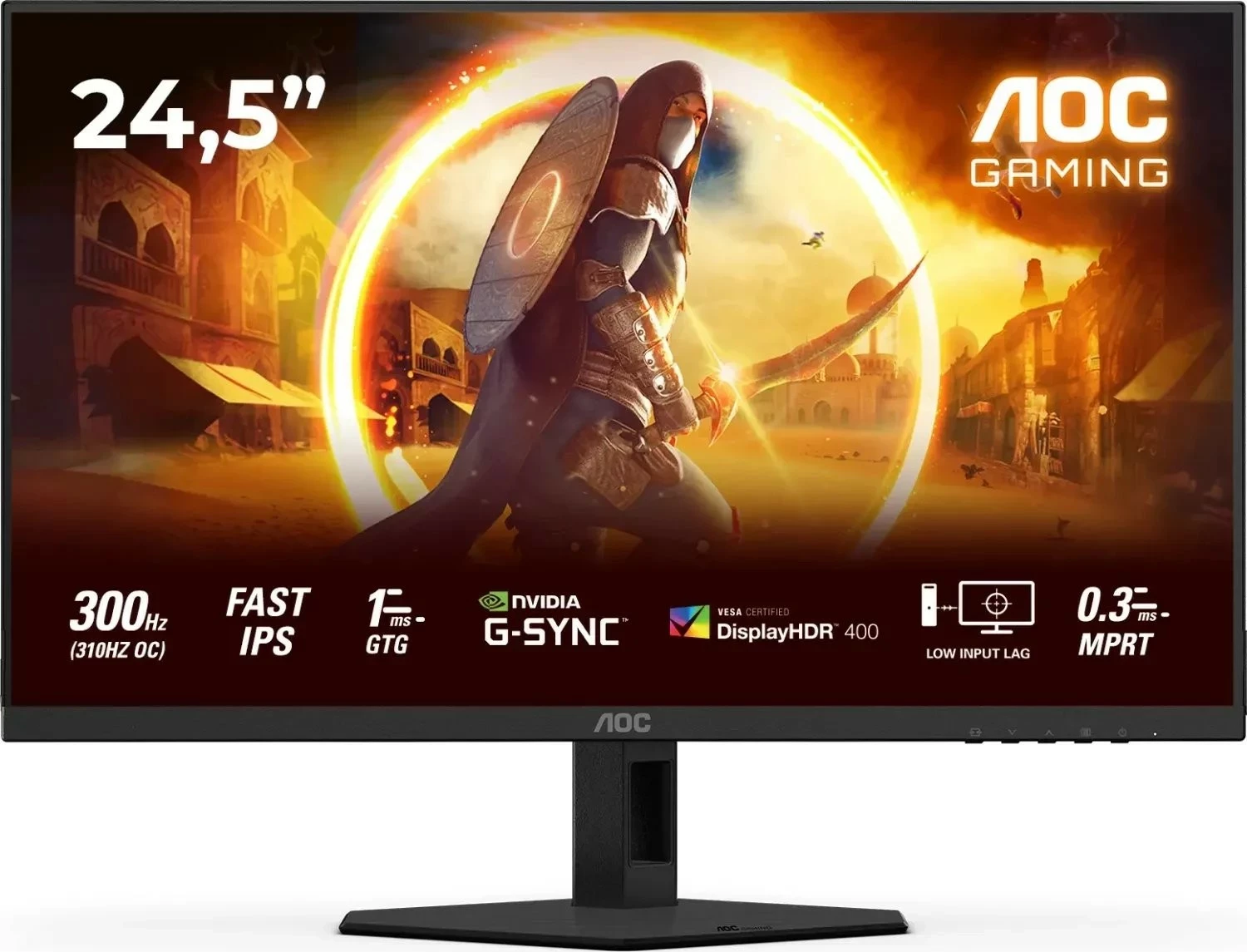 24,5" Fast IPS monitor z 300Hz, AOC 25G4SRE, Full HD, črn
