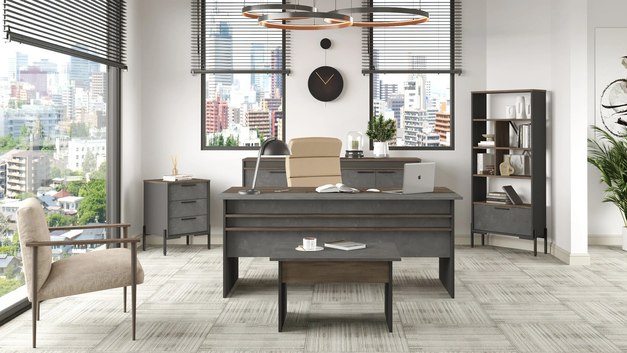 Set mladinske sobe Skye Decor VS9-CGA, srebrna in antracit