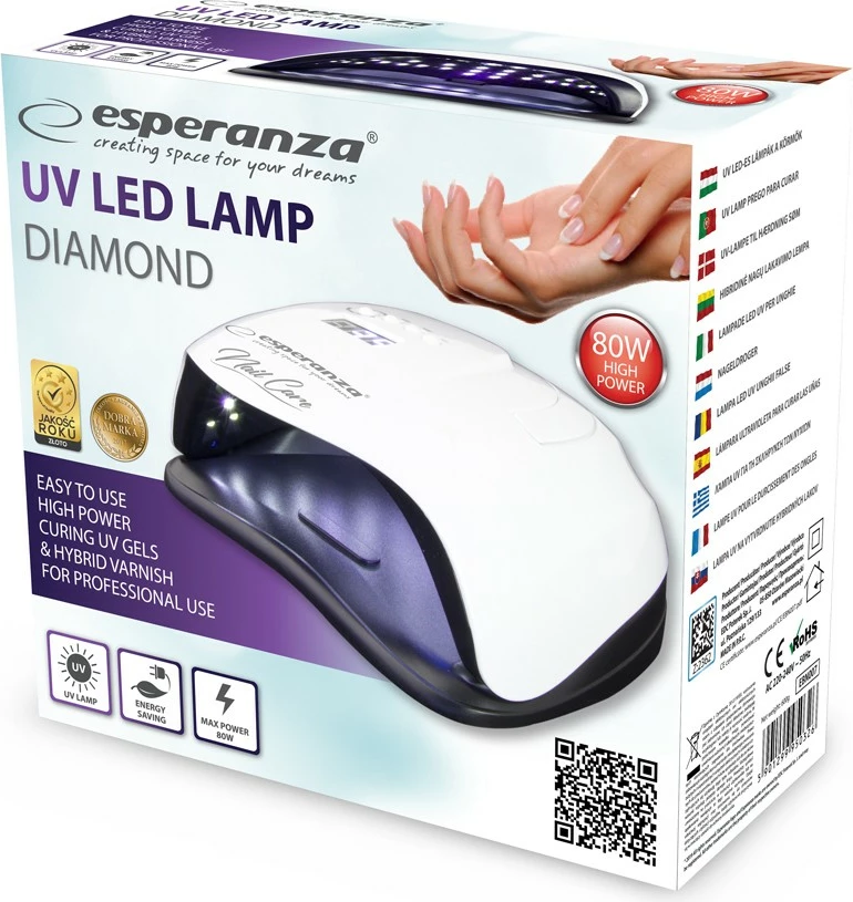 UV LED lampa za manikuro/pedikuro DIAMOND EBN007, Esperanza, bela