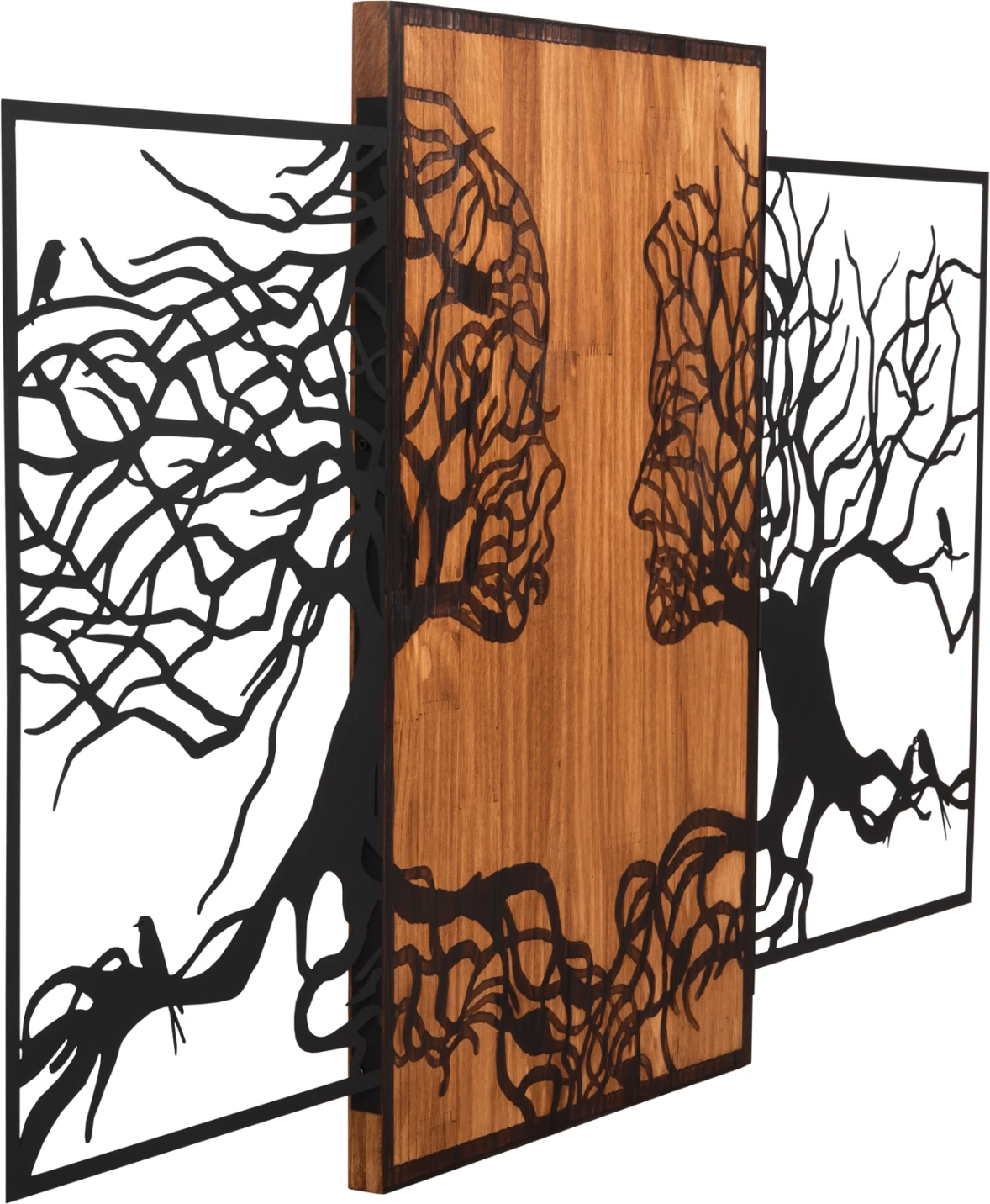 Stenska dekoracija iluzija FH4654 kovina-les 125.5x3(debelina)x79Hcm
