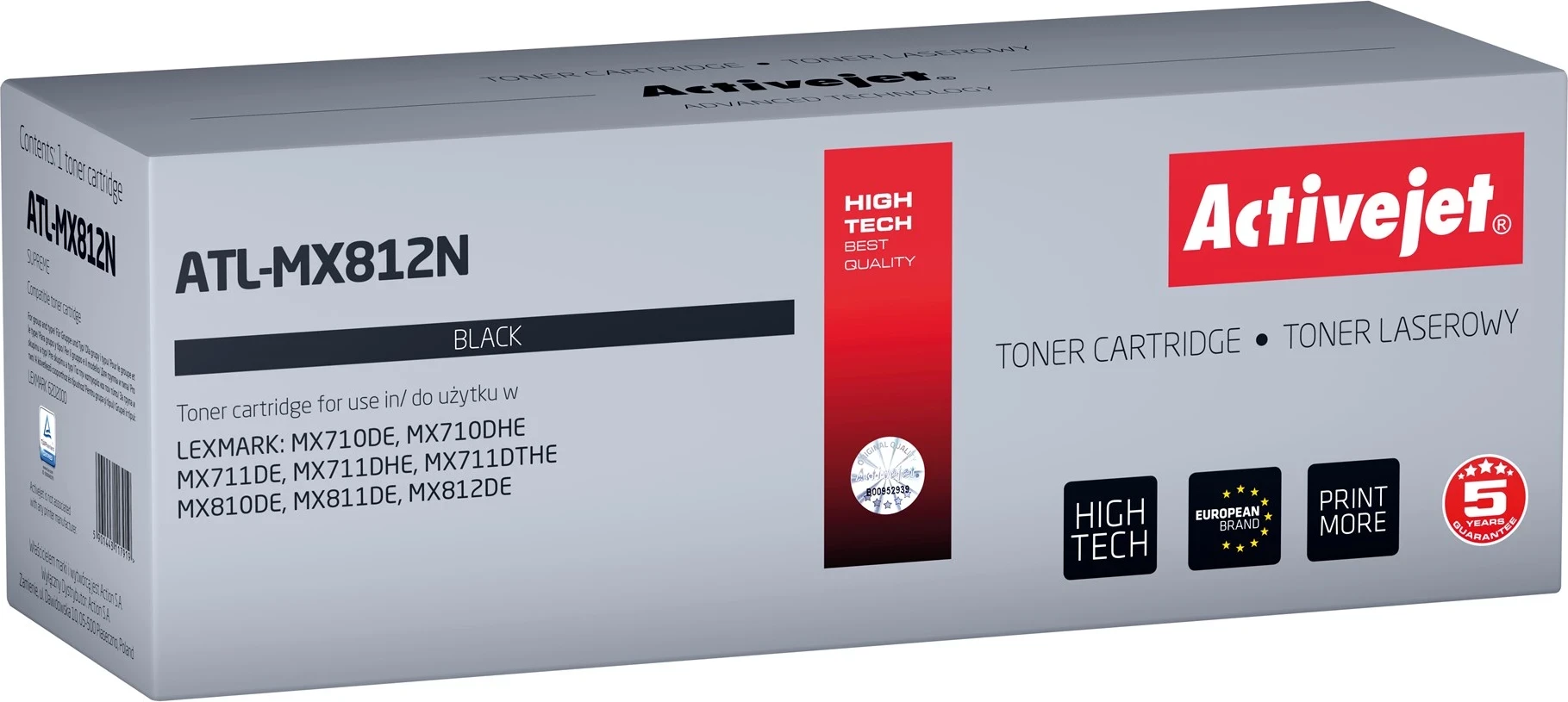 Zamenjalni toner Activejet ATL-MX812N za tiskalnike Lexmark, črn