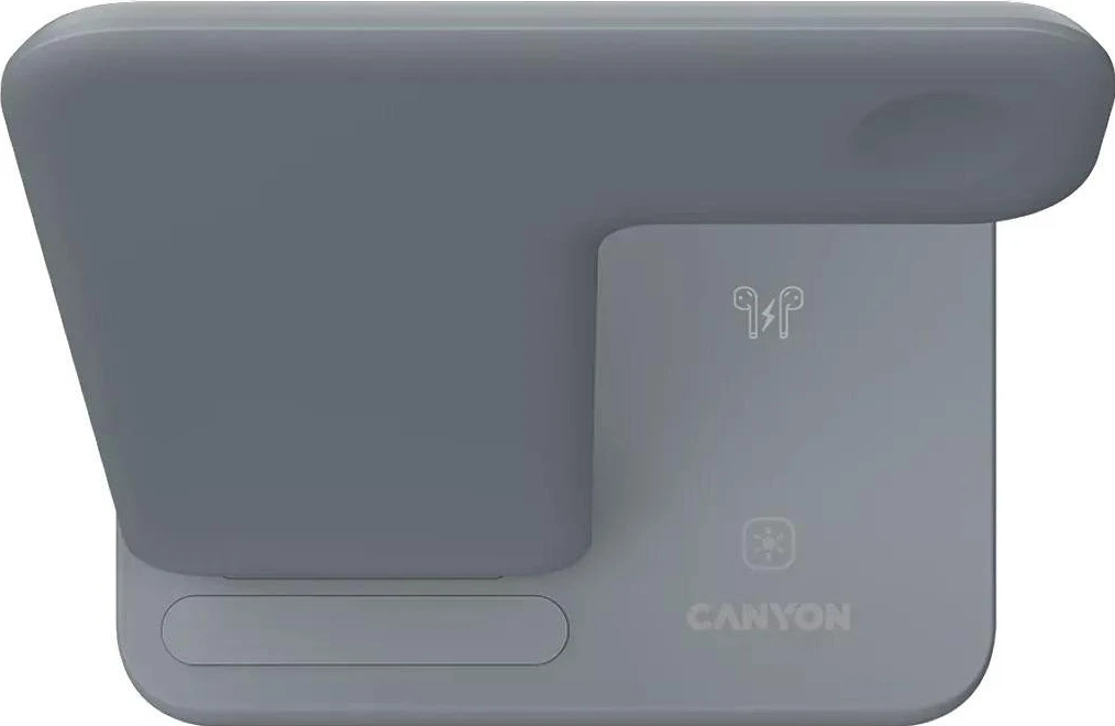 Brezžični polnilec 3v1 Canyon WS-303 15W LED, siv