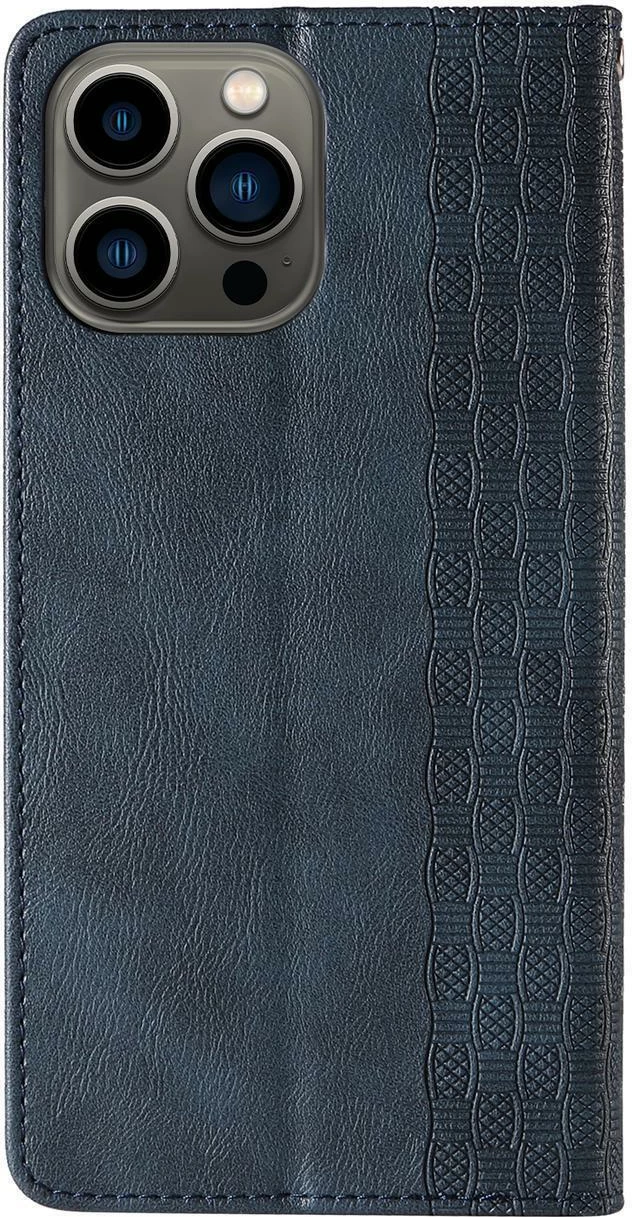 Ovitek za telefon z magnetnim trakom, denarnica, stojalo in zapestni trak, Hurtel Magnet Strap Case za Samsung Galaxy S23, modri