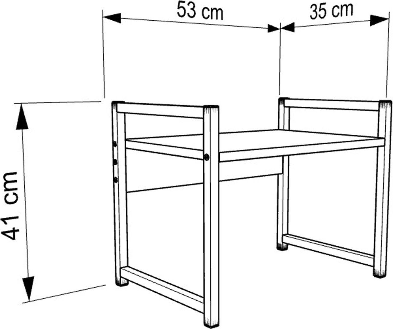 Kuhinjska organizacijska polica BECKO FH18219.01 melamin v beli-črni kovini 53x35x41Hcm