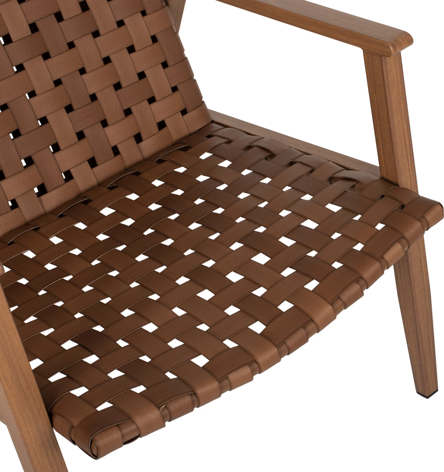 Fotelj FELIPE FH5868.01 kovinski videz lesa & ratan videz usnja 63,5x75,5x77Hcm