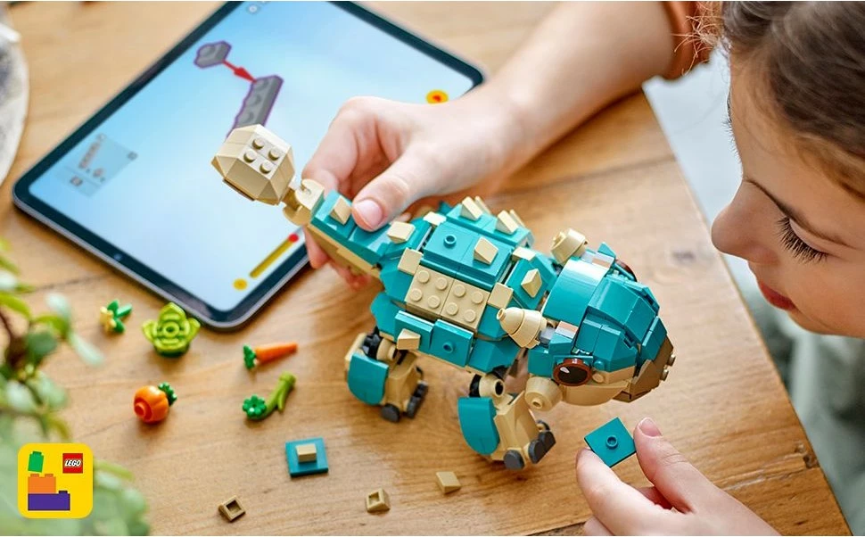 Set gradnje: mladi Ankylosaurus Bumpy (LEGO Jurassic World 76962), večbarven