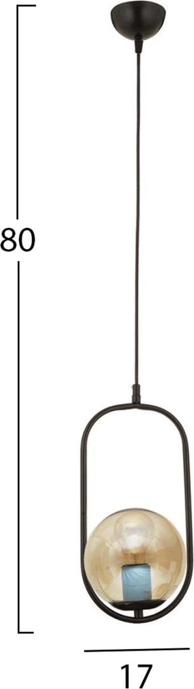 Kovinska stropna svetilka črne barve FH7386.01 17x80 cm