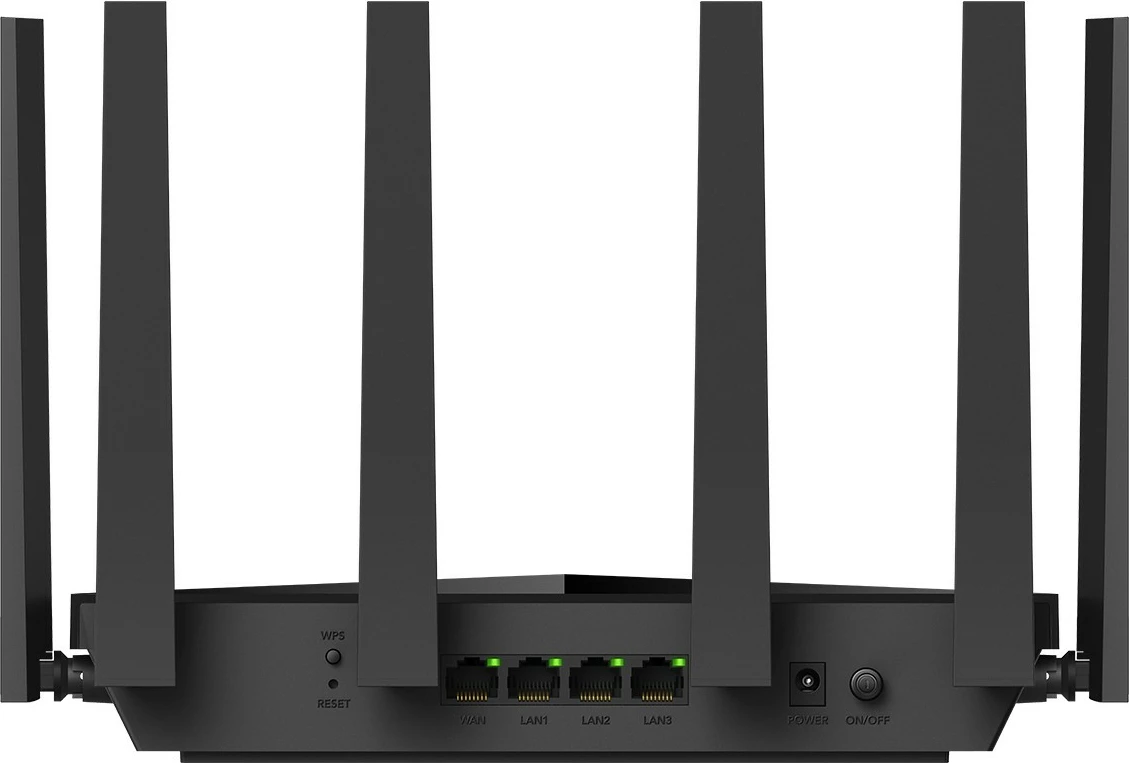 Tri-pasovni usmerjevalnik Wi‑Fi 7, 2,5G, 6 zunanjih anten, črn Cudy BE11000