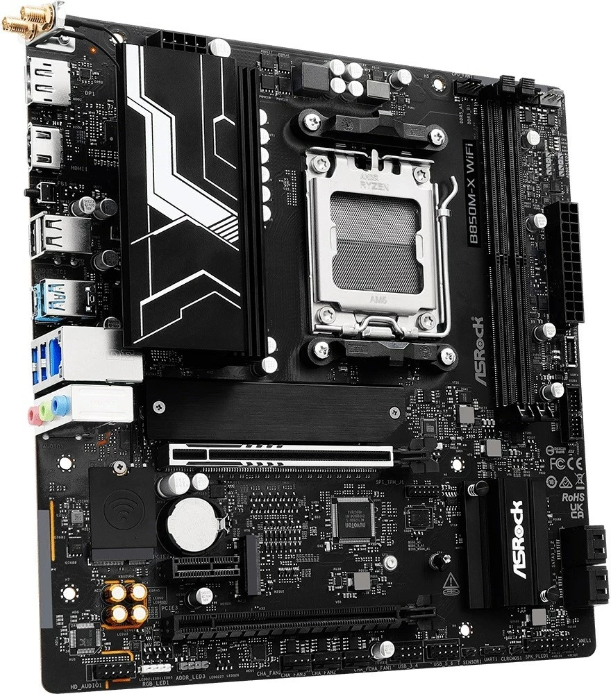 Micro ATX matična plošča, Asrock B850M-X WiFi R2, Socket AM5, črna